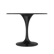 Verve Round Dining Table with MDF/Sintered Stone/Resin Tabletop in Black Stainless Steel Pedestal Base - Elax Furniture