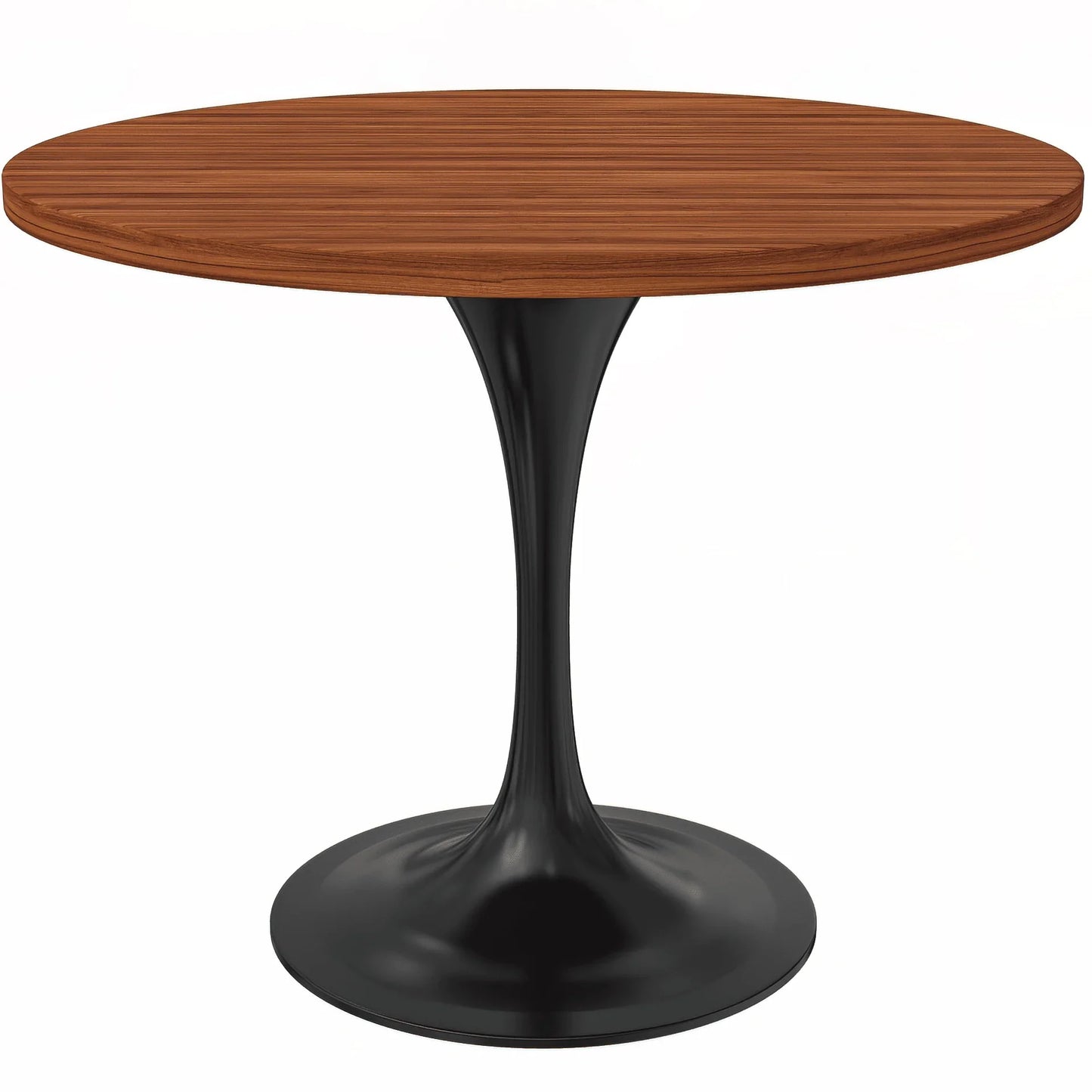 Verve Round Dining Table with MDF/Sintered Stone/Resin Tabletop in Black Stainless Steel Pedestal Base - Elax Furniture