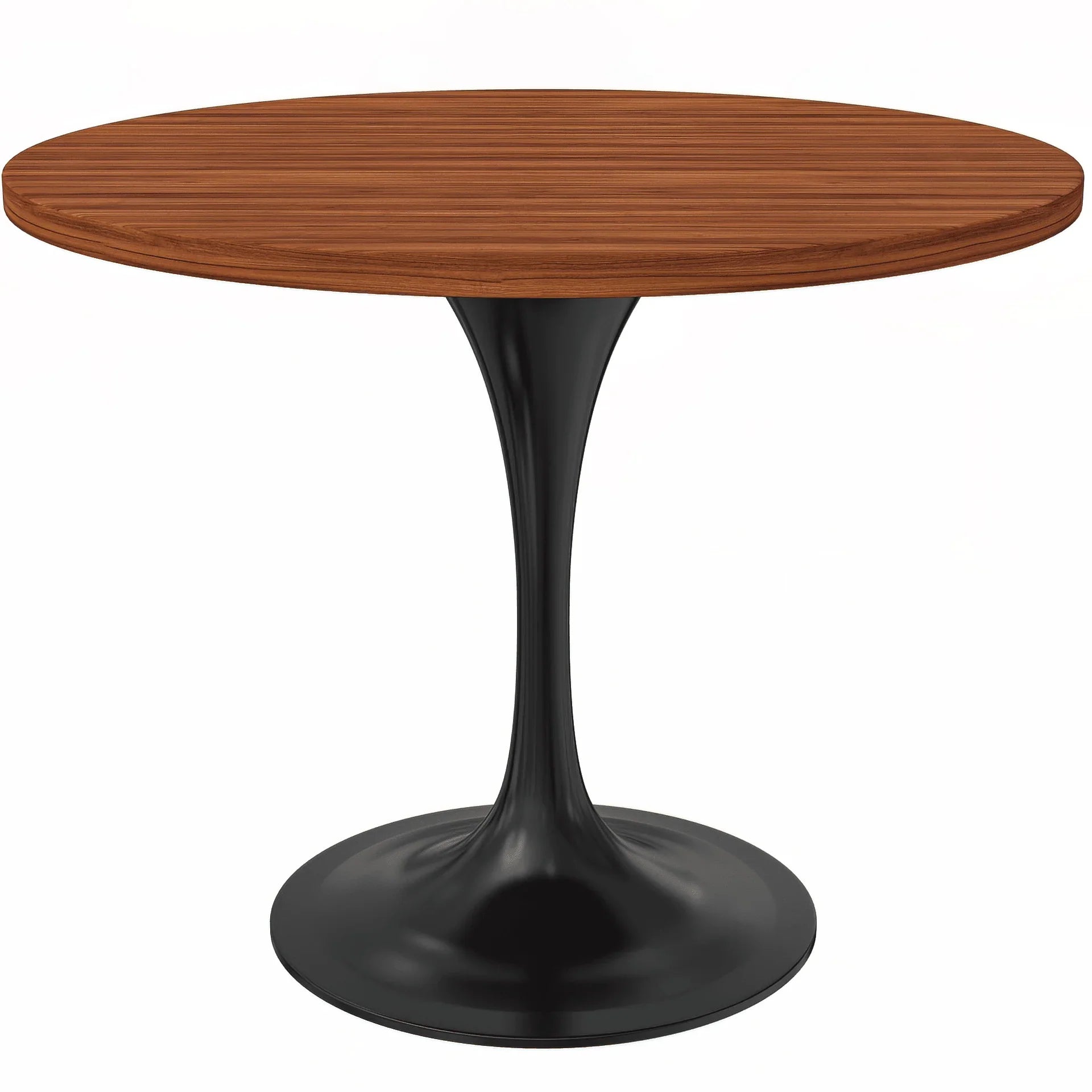 Verve Round Dining Table with MDF/Sintered Stone/Resin Tabletop in Black Stainless Steel Pedestal Base - Elax Furniture