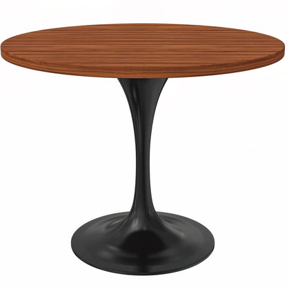 Verve Round Dining Table with MDF/Sintered Stone/Resin Tabletop in Black Stainless Steel Pedestal Base - Elax Furniture