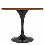 Verve Round Dining Table with MDF/Sintered Stone/Resin Tabletop in Black Stainless Steel Pedestal Base - Elax Furniture