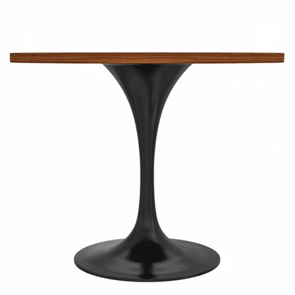 Verve Round Dining Table with MDF/Sintered Stone/Resin Tabletop in Black Stainless Steel Pedestal Base - Elax Furniture