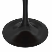 Verve Round Dining Table with MDF/Sintered Stone/Resin Tabletop in Black Stainless Steel Pedestal Base - Elax Furniture