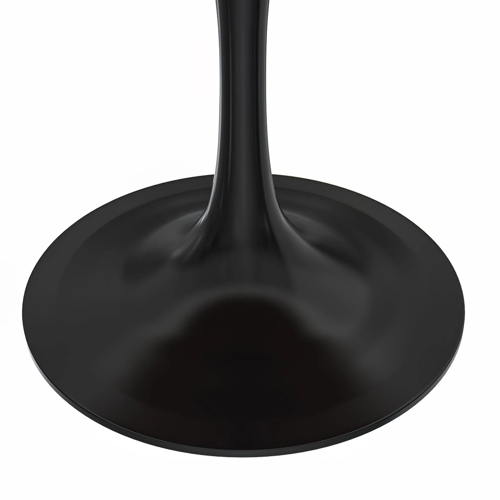 Verve Round Dining Table with MDF/Sintered Stone/Resin Tabletop in Black Stainless Steel Pedestal Base - Elax Furniture