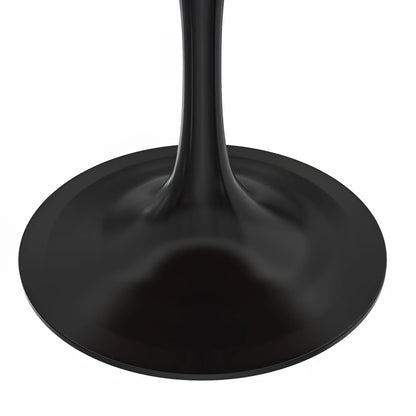 Verve Round Dining Table with MDF/Sintered Stone/Resin Tabletop in Black Stainless Steel Pedestal Base - Elax Furniture