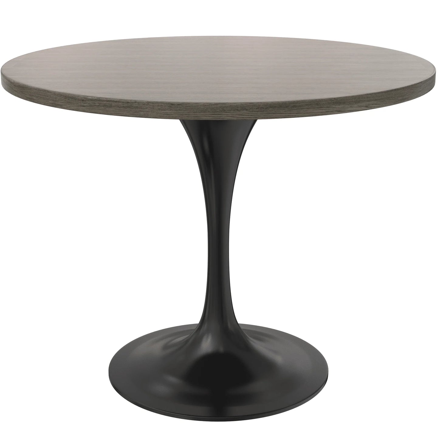 Verve Round Dining Table with MDF/Sintered Stone/Resin Tabletop in Black Stainless Steel Pedestal Base - Elax Furniture