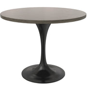 Verve Round Dining Table with MDF/Sintered Stone/Resin Tabletop in Black Stainless Steel Pedestal Base - Elax Furniture