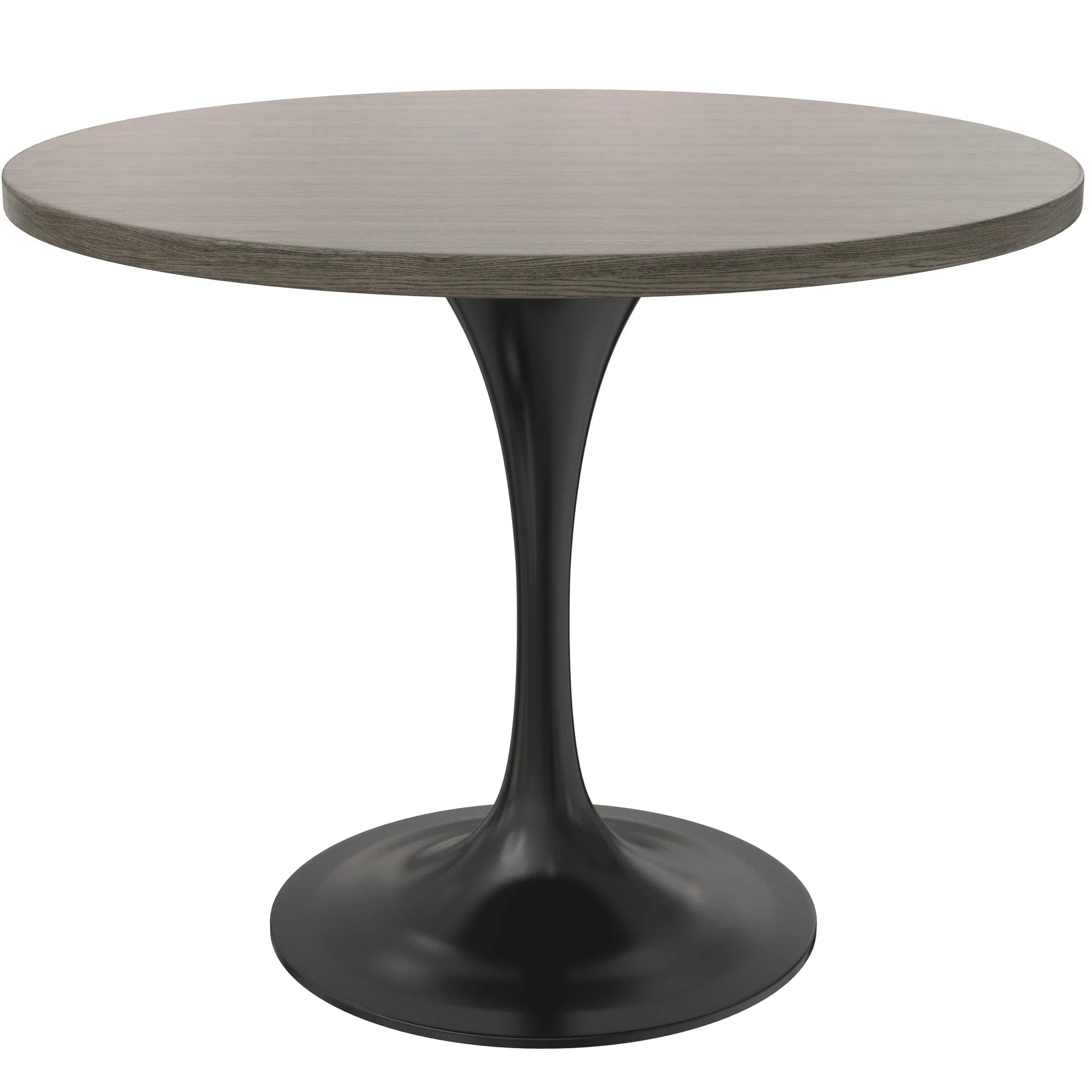 Verve Round Dining Table with MDF/Sintered Stone/Resin Tabletop in Black Stainless Steel Pedestal Base - Elax Furniture
