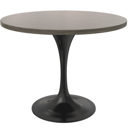 Verve Round Dining Table with MDF/Sintered Stone/Resin Tabletop in Black Stainless Steel Pedestal Base - Elax Furniture