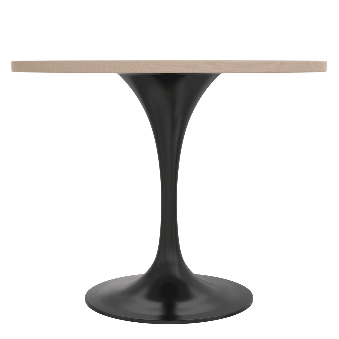 Verve Round Dining Table with MDF/Sintered Stone/Resin Tabletop in Black Stainless Steel Pedestal Base - Elax Furniture