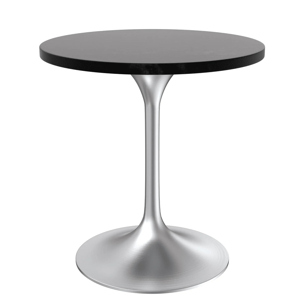 Verve Round Dining Table with MDF/Sintered Stone/Resin Tabletop in Silver Stainless Steel Pedestal Base - Elax Furniture