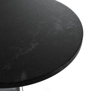 Verve Round Dining Table with MDF/Sintered Stone/Resin Tabletop in Silver Stainless Steel Pedestal Base - Elax Furniture