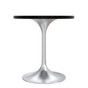 Verve Round Dining Table with MDF/Sintered Stone/Resin Tabletop in Silver Stainless Steel Pedestal Base - Elax Furniture