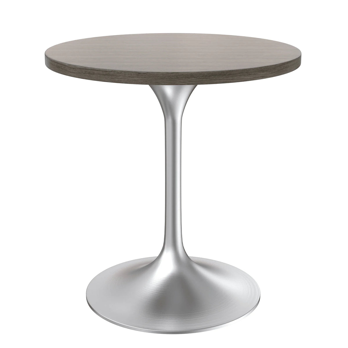 Verve Round Dining Table with MDF/Sintered Stone/Resin Tabletop in Silver Stainless Steel Pedestal Base - Elax Furniture