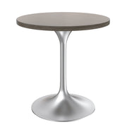 Verve Round Dining Table with MDF/Sintered Stone/Resin Tabletop in Silver Stainless Steel Pedestal Base - Elax Furniture