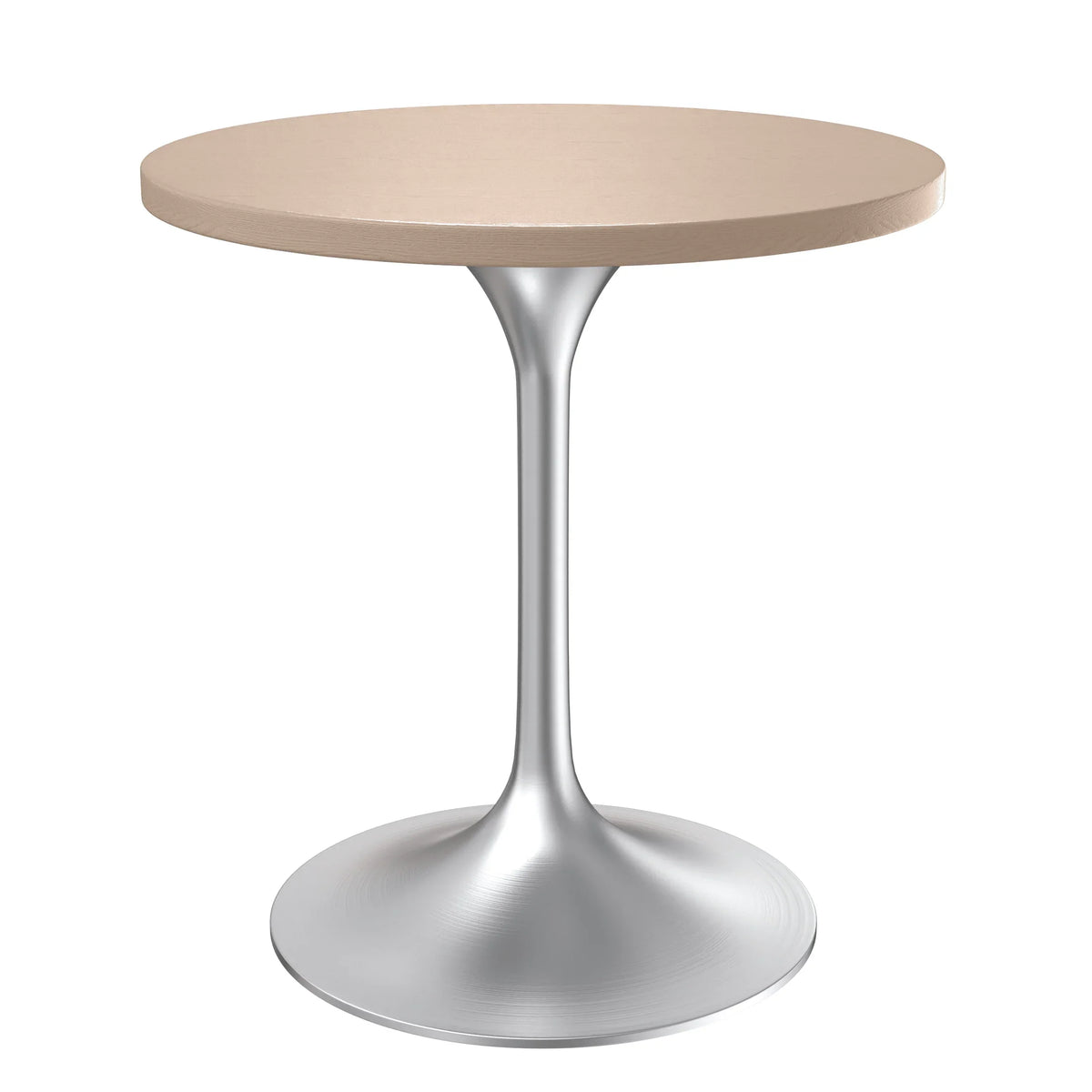 Verve Round Dining Table with MDF/Sintered Stone/Resin Tabletop in Silver Stainless Steel Pedestal Base - Elax Furniture