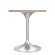 Verve Round Dining Table with MDF/Sintered Stone/Resin Tabletop in Silver Stainless Steel Pedestal Base - Elax Furniture