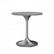 Verve Round Dining Table with MDF/Sintered Stone/Resin Tabletop in Silver Stainless Steel Pedestal Base - Elax Furniture