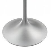 Verve Round Dining Table with MDF/Sintered Stone/Resin Tabletop in Silver Stainless Steel Pedestal Base - Elax Furniture