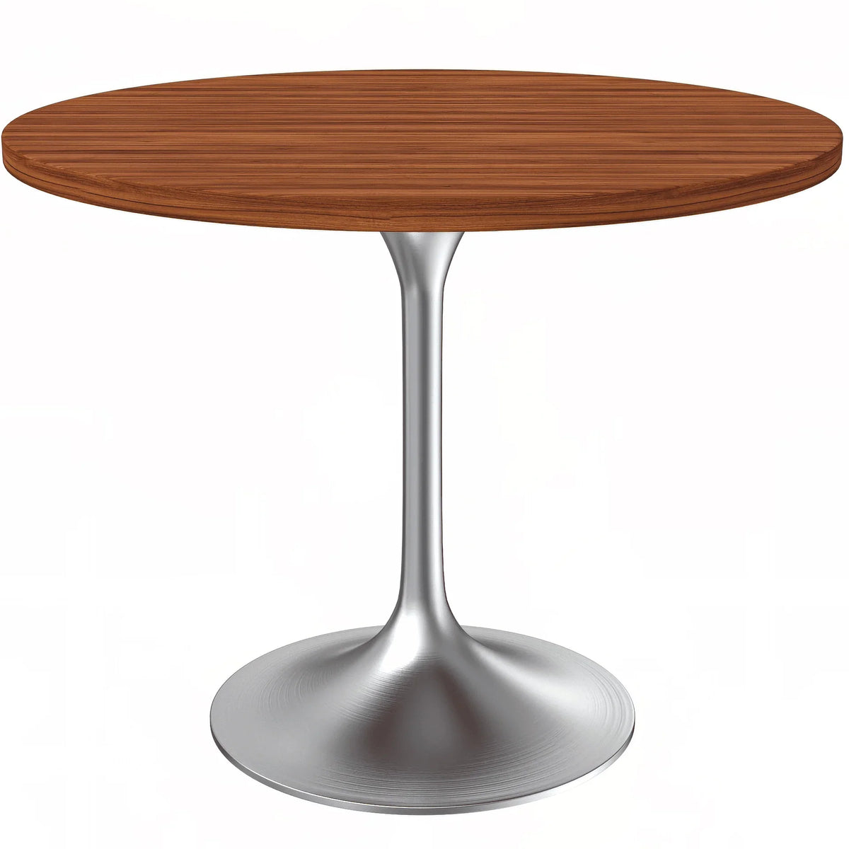 Verve Round Dining Table with MDF/Sintered Stone/Resin Tabletop in Silver Stainless Steel Pedestal Base - Elax Furniture