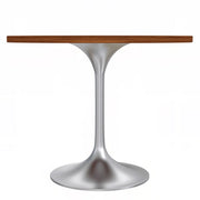 Verve Round Dining Table with MDF/Sintered Stone/Resin Tabletop in Silver Stainless Steel Pedestal Base - Elax Furniture
