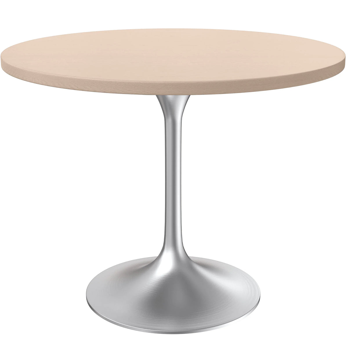 Verve Round Dining Table with MDF/Sintered Stone/Resin Tabletop in Silver Stainless Steel Pedestal Base - Elax Furniture