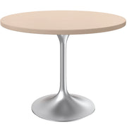 Verve Round Dining Table with MDF/Sintered Stone/Resin Tabletop in Silver Stainless Steel Pedestal Base - Elax Furniture