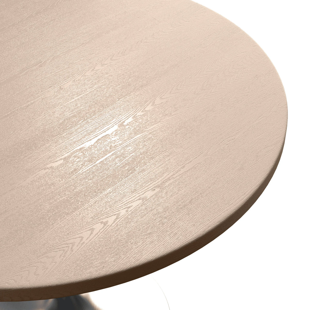 Verve Round Dining Table with MDF/Sintered Stone/Resin Tabletop in Silver Stainless Steel Pedestal Base - Elax Furniture