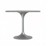 Verve Round Dining Table with MDF/Sintered Stone/Resin Tabletop in Silver Stainless Steel Pedestal Base - Elax Furniture