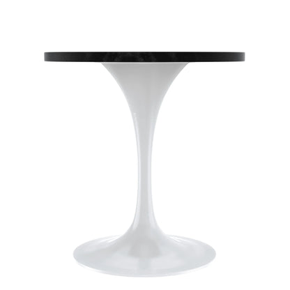 Verve Round Dining Table with MDF/Sintered Stone/Resin Tabletop in White Stainless Steel Pedestal Base - Elax Furniture