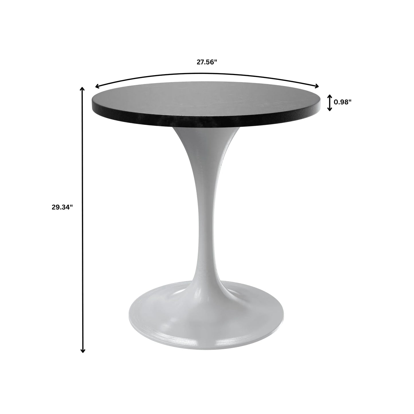 Verve Round Dining Table with MDF/Sintered Stone/Resin Tabletop in White Stainless Steel Pedestal Base - Elax Furniture