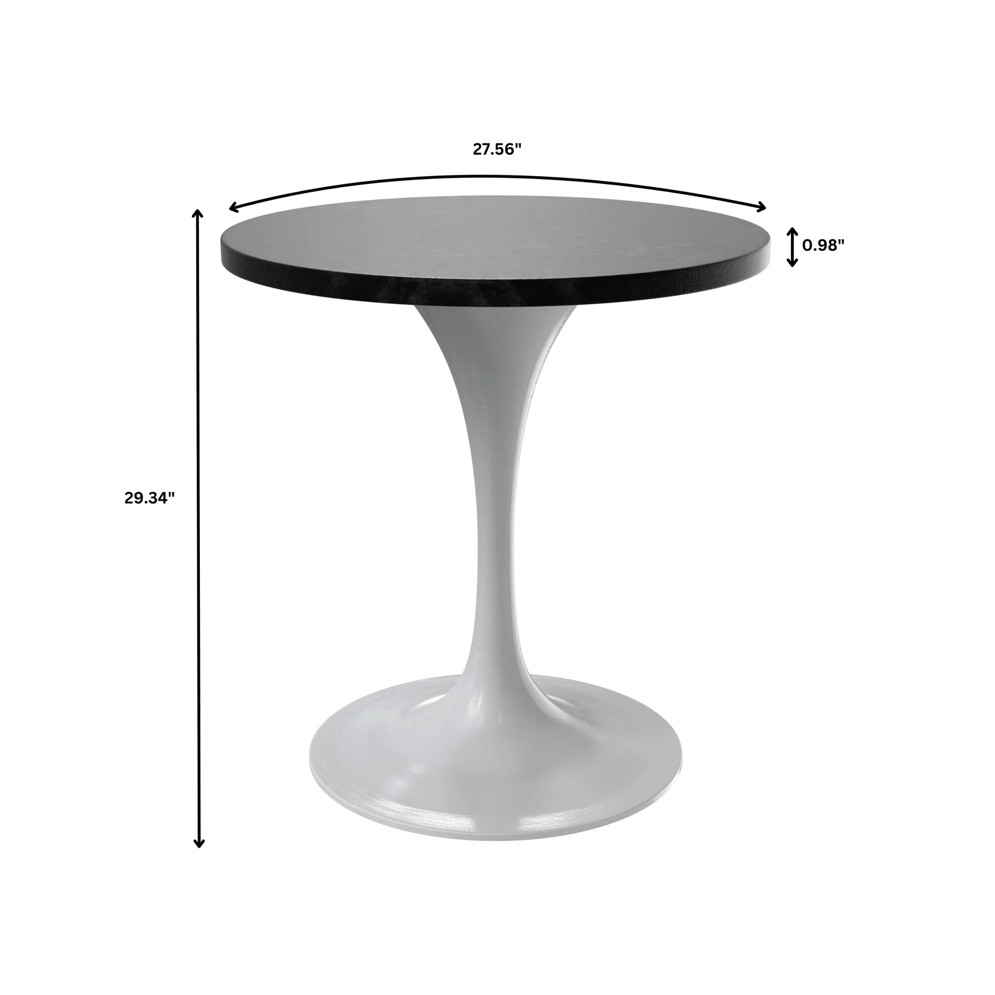 Verve Round Dining Table with MDF/Sintered Stone/Resin Tabletop in White Stainless Steel Pedestal Base - Elax Furniture