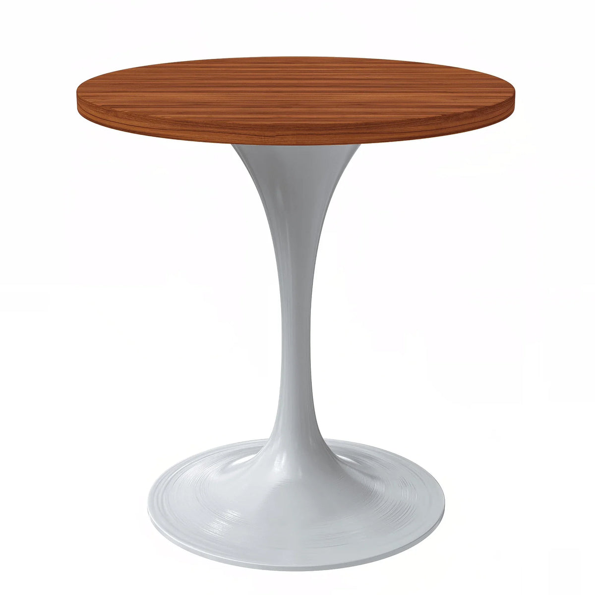 Verve Round Dining Table with MDF/Sintered Stone/Resin Tabletop in White Stainless Steel Pedestal Base - Elax Furniture