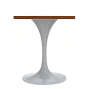 Verve Round Dining Table with MDF/Sintered Stone/Resin Tabletop in White Stainless Steel Pedestal Base - Elax Furniture