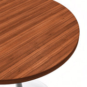 Verve Round Dining Table with MDF/Sintered Stone/Resin Tabletop in White Stainless Steel Pedestal Base - Elax Furniture