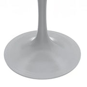 Verve Round Dining Table with MDF/Sintered Stone/Resin Tabletop in White Stainless Steel Pedestal Base - Elax Furniture