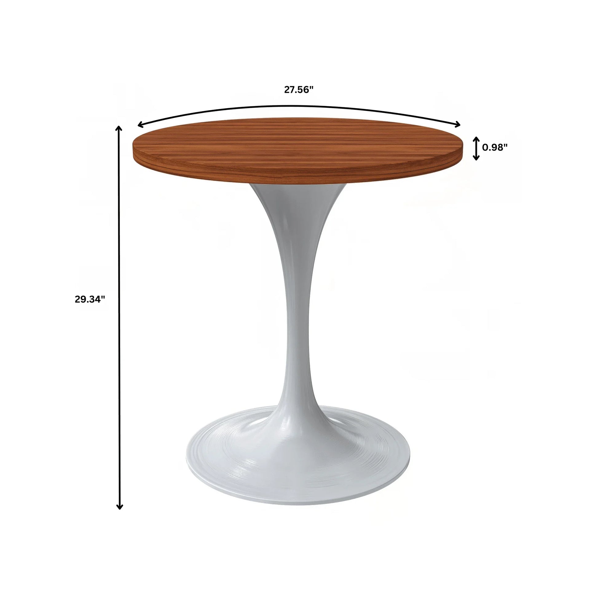Verve Round Dining Table with MDF/Sintered Stone/Resin Tabletop in White Stainless Steel Pedestal Base - Elax Furniture