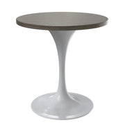 Verve Round Dining Table with MDF/Sintered Stone/Resin Tabletop in White Stainless Steel Pedestal Base - Elax Furniture