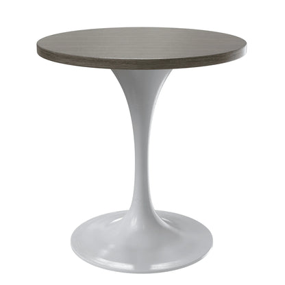 Verve Round Dining Table with MDF/Sintered Stone/Resin Tabletop in White Stainless Steel Pedestal Base - Elax Furniture