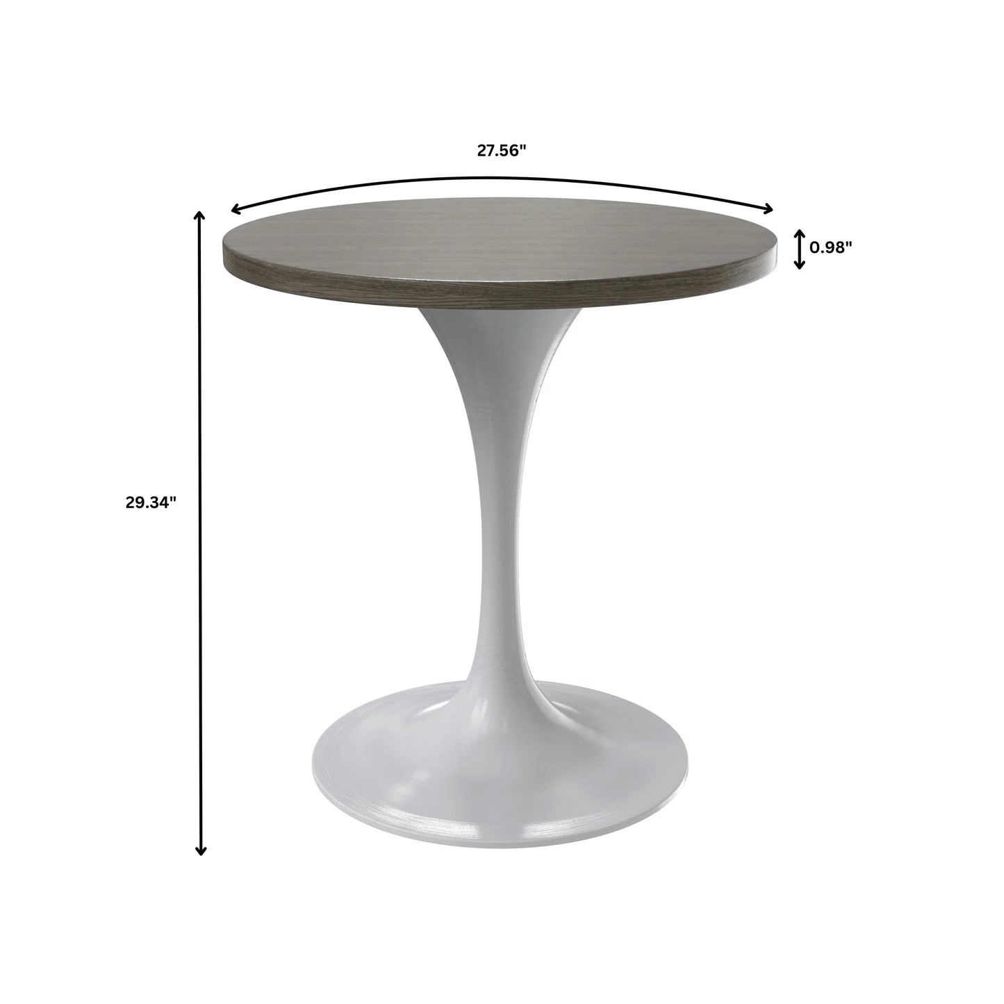 Verve Round Dining Table with MDF/Sintered Stone/Resin Tabletop in White Stainless Steel Pedestal Base - Elax Furniture
