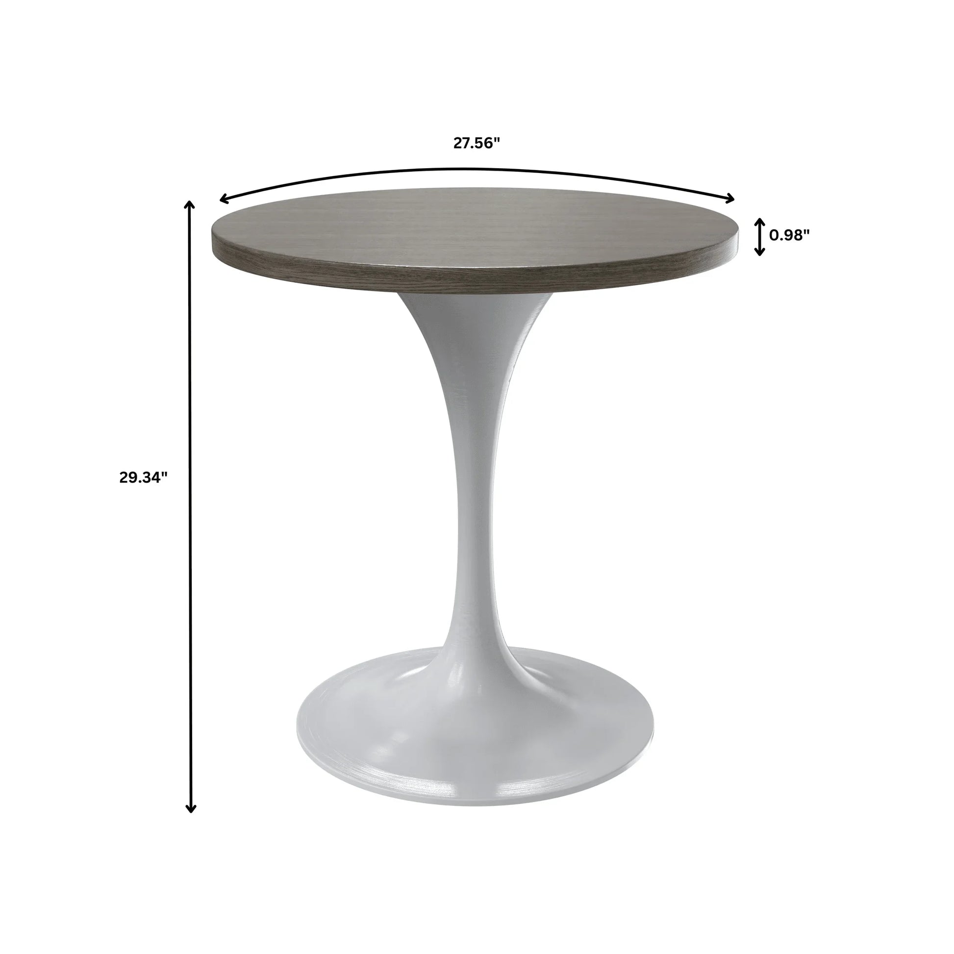 Verve Round Dining Table with MDF/Sintered Stone/Resin Tabletop in White Stainless Steel Pedestal Base - Elax Furniture