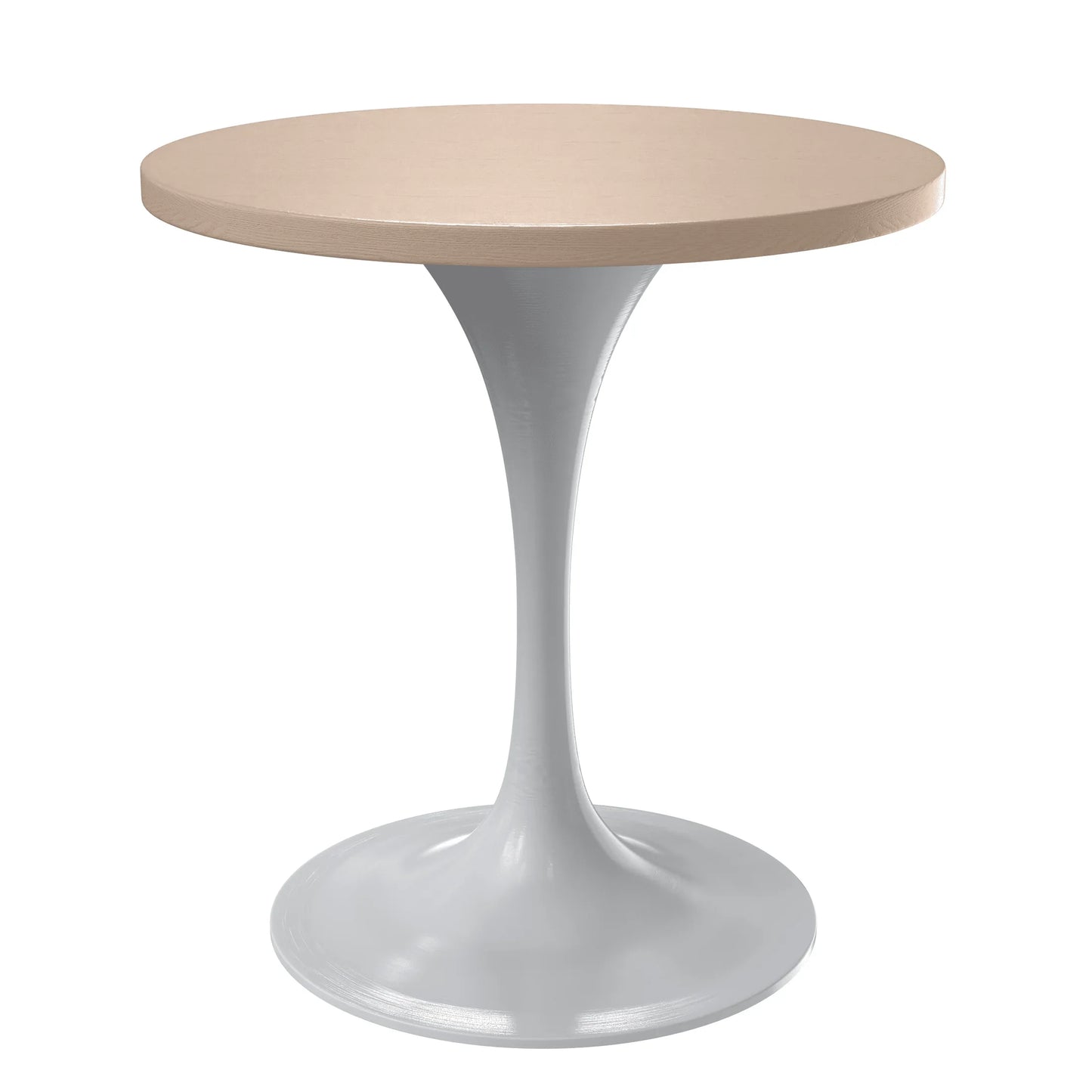 Verve Round Dining Table with MDF/Sintered Stone/Resin Tabletop in White Stainless Steel Pedestal Base - Elax Furniture