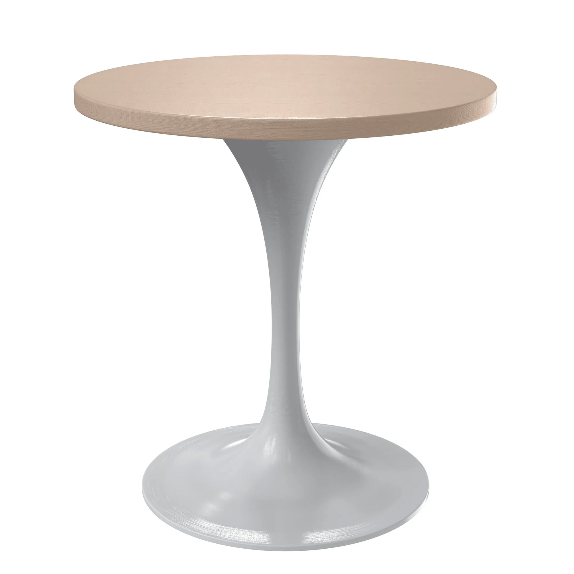 Verve Round Dining Table with MDF/Sintered Stone/Resin Tabletop in White Stainless Steel Pedestal Base - Elax Furniture