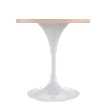 Verve Round Dining Table with MDF/Sintered Stone/Resin Tabletop in White Stainless Steel Pedestal Base - Elax Furniture
