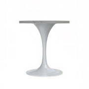 Verve Round Dining Table with MDF/Sintered Stone/Resin Tabletop in White Stainless Steel Pedestal Base - Elax Furniture