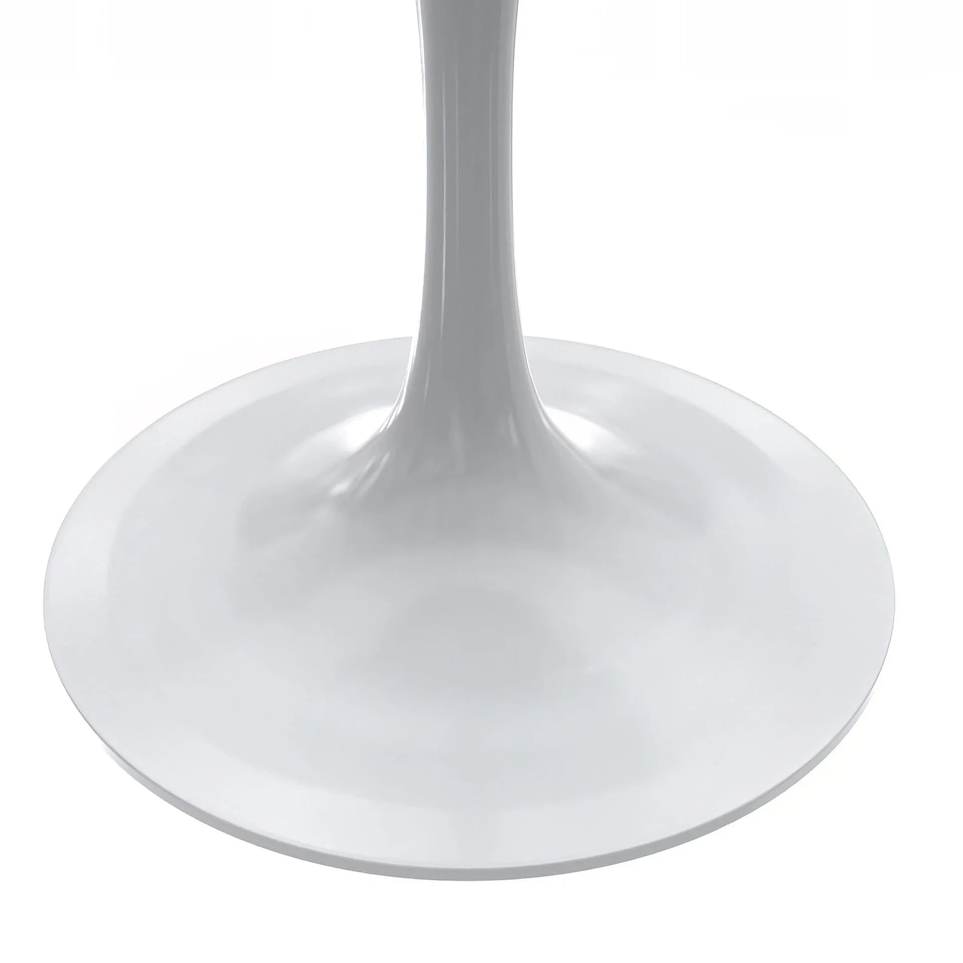 Verve Round Dining Table with MDF/Sintered Stone/Resin Tabletop in White Stainless Steel Pedestal Base - Elax Furniture