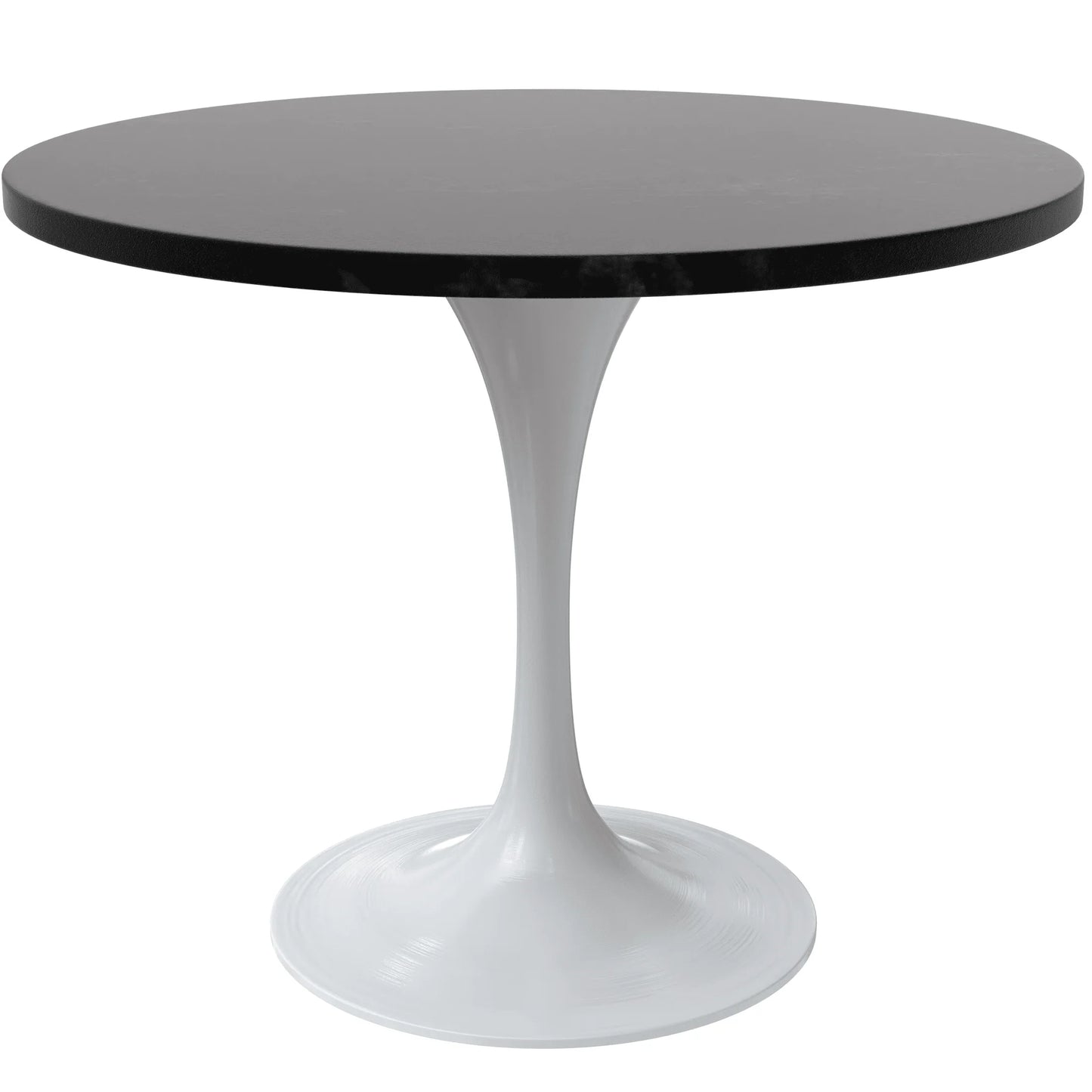 Verve Round Dining Table with MDF/Sintered Stone/Resin Tabletop in White Stainless Steel Pedestal Base - Elax Furniture