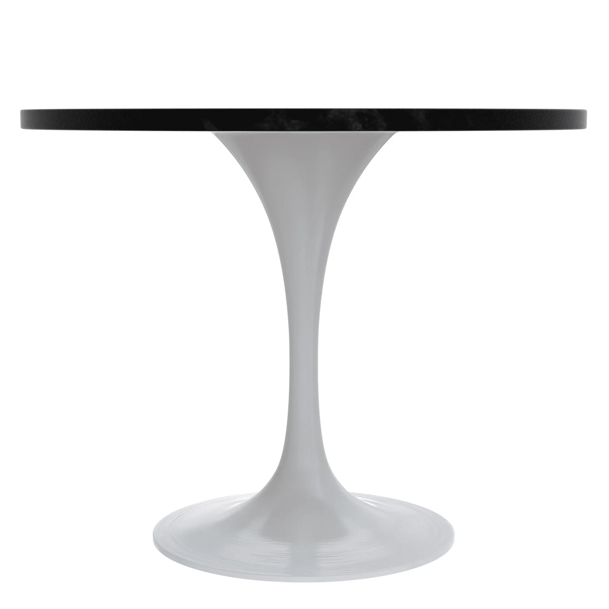 Verve Round Dining Table with MDF/Sintered Stone/Resin Tabletop in White Stainless Steel Pedestal Base - Elax Furniture