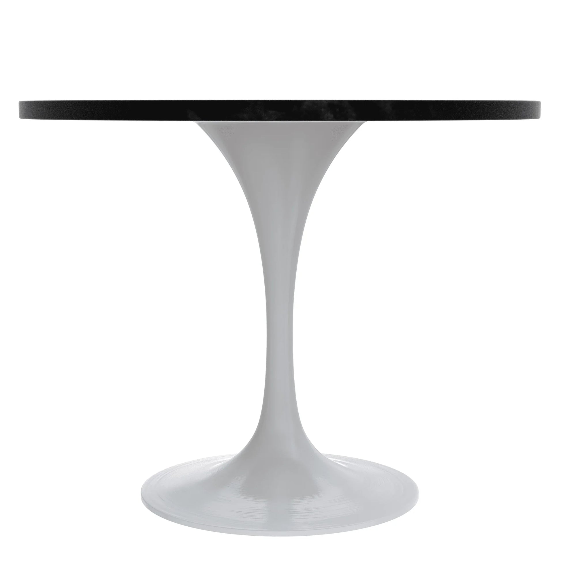 Verve Round Dining Table with MDF/Sintered Stone/Resin Tabletop in White Stainless Steel Pedestal Base - Elax Furniture