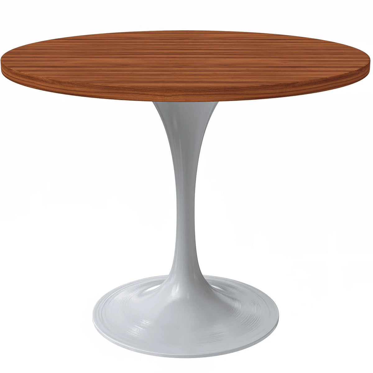 Verve Round Dining Table with MDF/Sintered Stone/Resin Tabletop in White Stainless Steel Pedestal Base - Elax Furniture